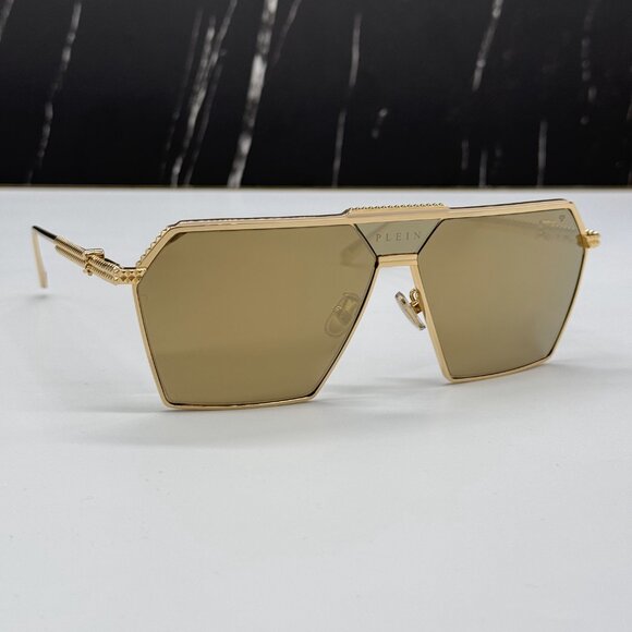 NEW SPP076V 400G PHILIPP PLEIN STUD GOLD MEN PHILIPP PLEIN SUNGLASSES - Picture 5 of 11